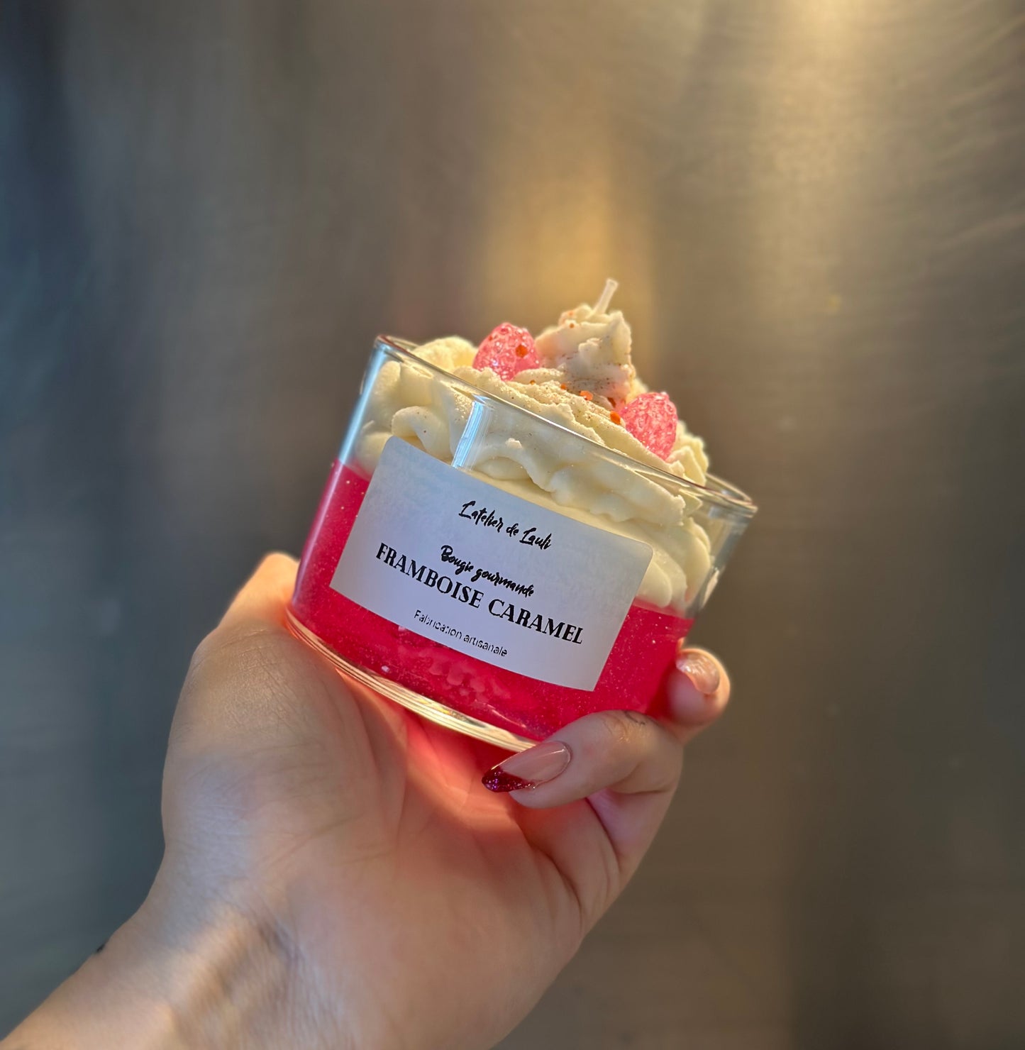 Bougie gourmande - Framboise caramel